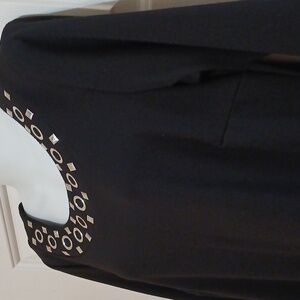 LBD Roulette Blk/Slvr Metal Trim Dress